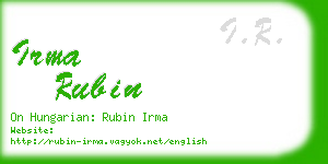irma rubin business card
